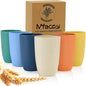 Mfacoy Wheat Straw Cups Set of 6, 12 oz Unbreakable Drinking, Stackable Tumbler by Mfacoyisalifestylebrand