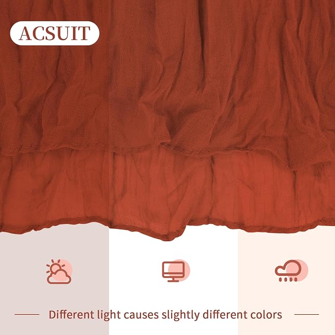 4 Pack Terracotta Cheesecloth Table Runner 20 x 120 inch Gauze Table Runners 10 - Image 7