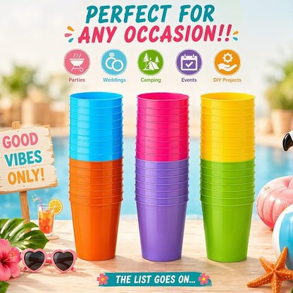 Yungyan 50 Pack 16 oz Stadium Cups Reusable Plastic Cups Blank Drink Stadium - Image 4