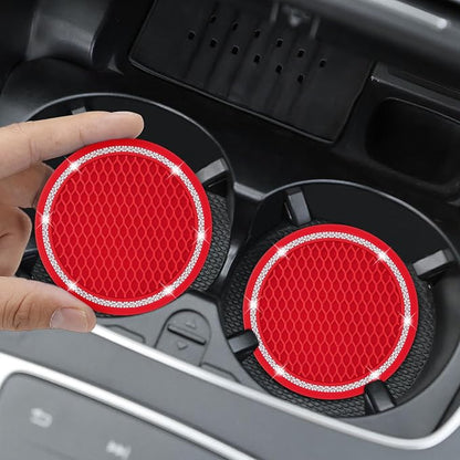 Car Coasters, 4 Pack Vehicle Bling Car Coaster, Universal Rhinestone Coaster - Image 2