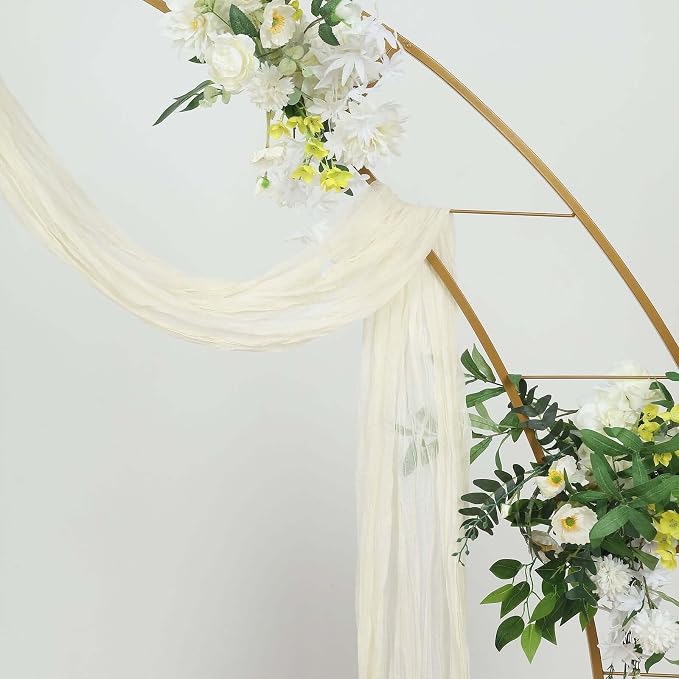 Efavormart 20ft Ivory Gauze Cheesecloth Wedding Arch Drapery Fabric, Extra Long - Image 6
