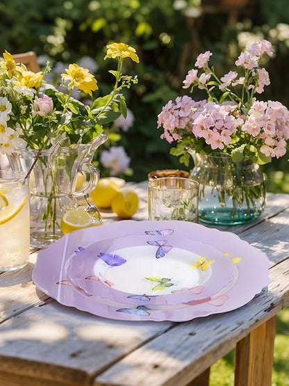 20PCS Purple Butterfly Plates - Image 4