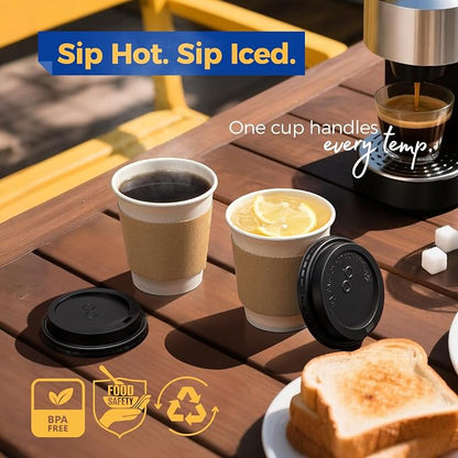 Fit Meal Prep 50 Pack 10 oz Disposable Coffee Cups - Image 5