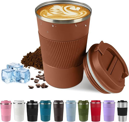Vacuum Insulated Stainless Steel Travel Coffee Mug, Leak Proof Cup by SPLMIFA