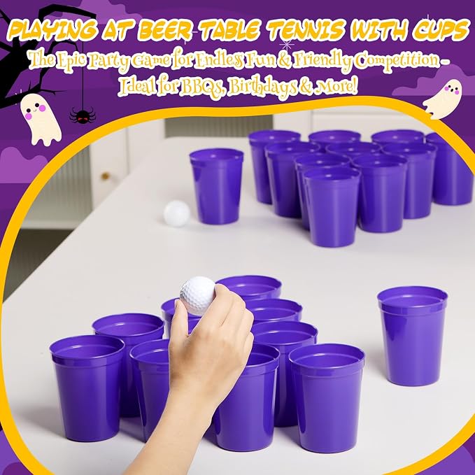 Yungyan 100 Pack 16 oz Stadium Cups Reusable Plastic Cups Blank Drink Stadium - Image 3