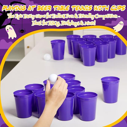 Yungyan 50 Pack 16 oz Stadium Cups Reusable Plastic Cups Blank Drink Stadium - Image 3