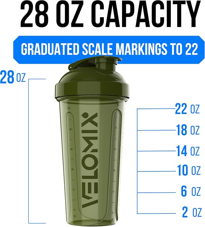 VELOMIX 2 Pack 28oz Protein Shaker Bottle - Image 4