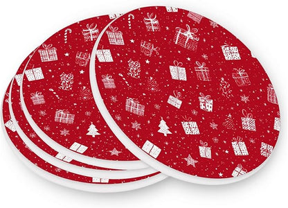 Coasters for Drinks Coaster Drink Set Decorative Coffee Table Desk Cup Mat Spring Cute Cork Bar Backing Round Home Decor Christmas Persent Stars41