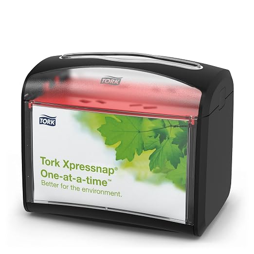 Tork Xpressnap Tabletop Napkin Dispenser Black, 6232100 | One-at-a-time by Tork