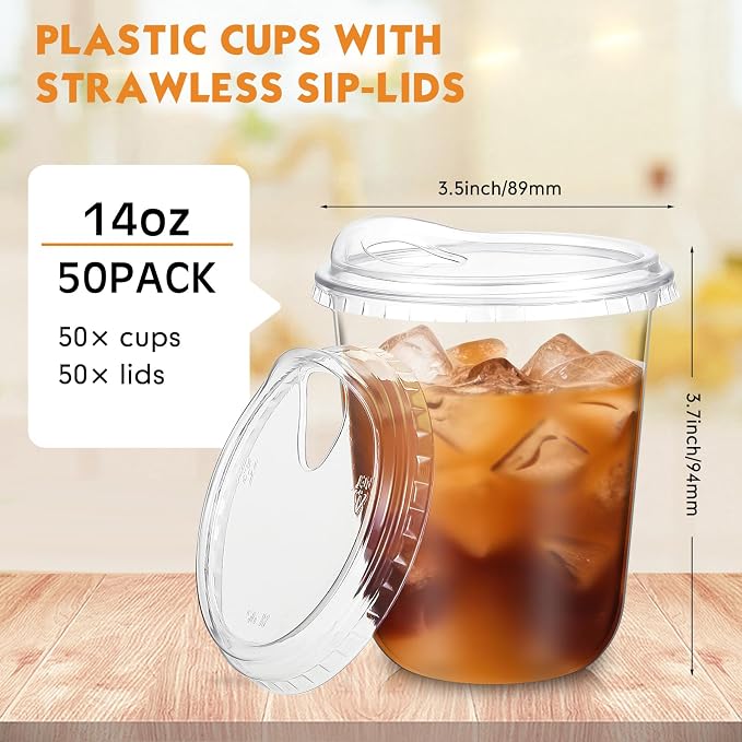 Baderke 50 Pcs Round Bottom Plastic Cups - Image 3