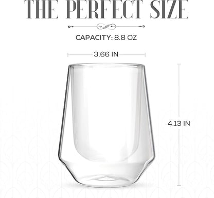Elle Decor Double Wall Insulated Glasses, 2-Piece 8 oz Clear Borosilicate Glass - Image 5