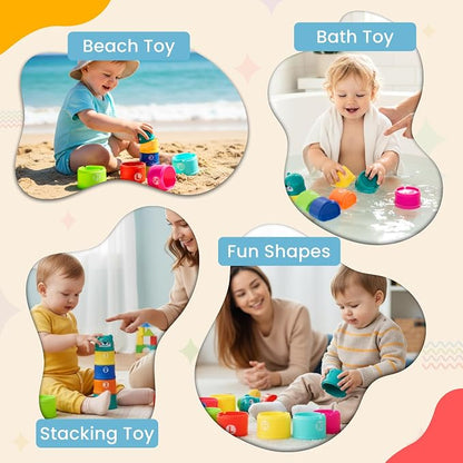 Educational Stacking Toys for Toddlers 1–3 | Numbers & Alphabet Stacking Cups - Image 7