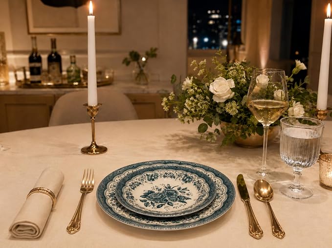 Royal 12-Piece Porcelain Dinnerware Set - Image 2