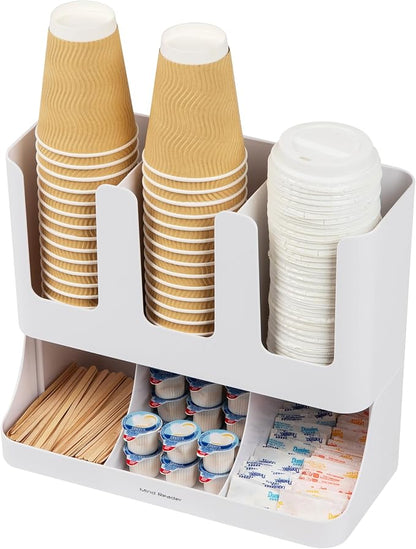 Mind Reader 6 Compartment Upright Breakroom Coffee Condiment and Cup Storage - Image 5