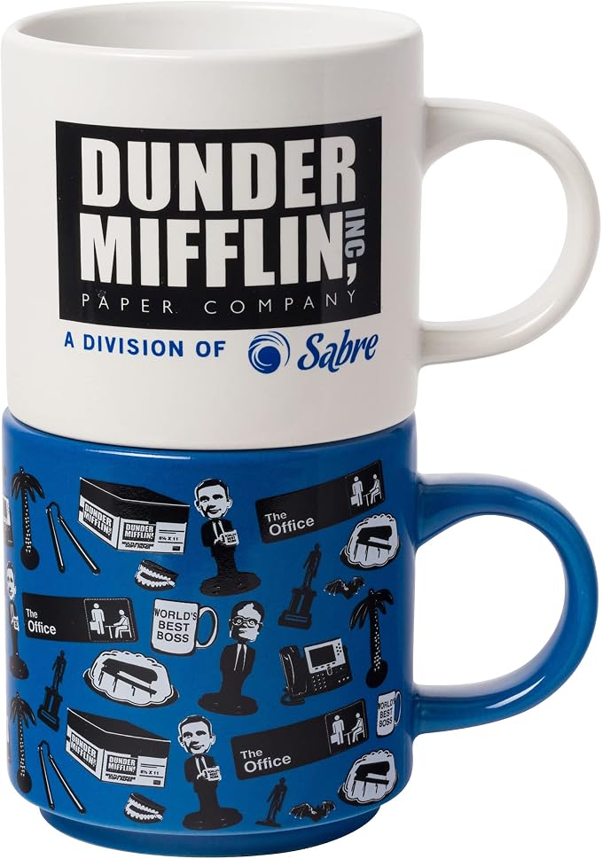 Silver Buffalo The Office Icons and Logo 2pk Ceramic Mug Stack, 13 Ounces by SilverBuffalo