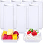 400 Pieces Mini Square Dessert Plates 2.5 x 2.5 Inch Disposable Appetizer Plates Small Clear Plastic Dish for Dessert Salad Appetizer Sauces Tastings Cake Wedding Party Serving (White)