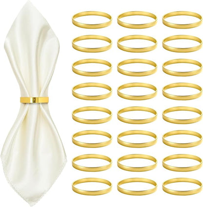 Gold Napkin Rings Bulk 100 Pack, Metal Napkin Rings by Unknown