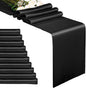10-Pack Black 12 x 108 inches Long Premium Satin Table Runner | Wedding by REWOMC
