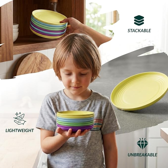 Mini Appetizer Plates 5.7-inch Wheat Straw Plates Set of 8 - Image 6