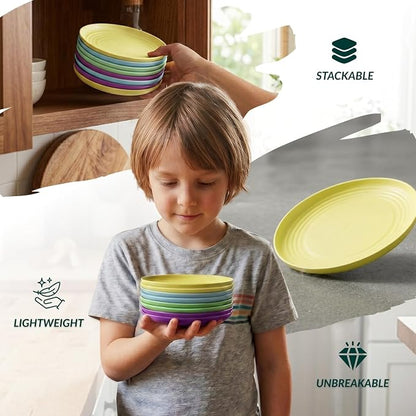 Mini Appetizer Plates 5.7-inch Wheat Straw Plates Set of 8 - Image 6