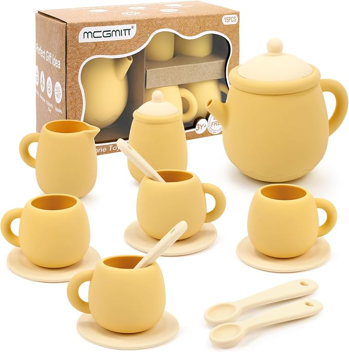 MCGMITT Toy Tea Set, Silicone Tea Party Set by MCGMITT