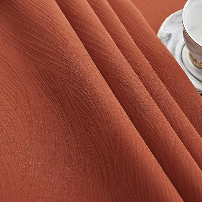 maxmill Square Tablecloth Swirl Design Water Resistance Antiwrinkle Soft Halloween Decorative Fabric Table Cloth for Fall Harvest Thanksgiving Parties Event Holiday Dinner, Square 60 x 60 Inch Rust