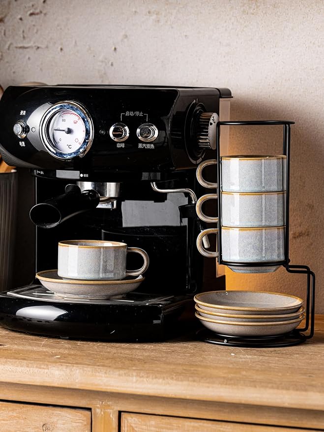 Gomakren 6oz Stackable Cappuccino Cups Set of 4 - Image 7