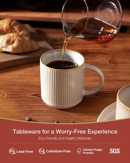 famiware Coffee Mug Set for 6, Star 12 oz Catering Mugs Cup Set - Image 2
