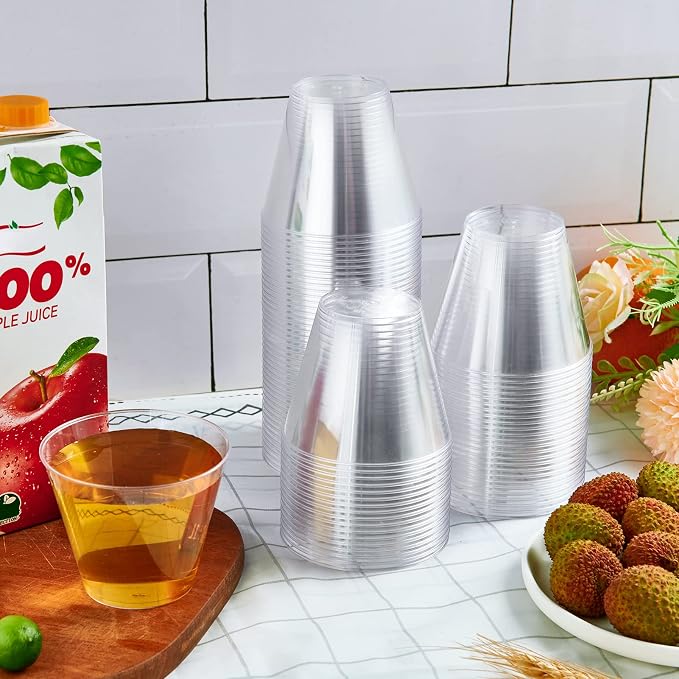 JollyPack 300 Pack Clear Plastic Cups 9 OZ Disposable Heavy-duty Drinking Cups - Image 7