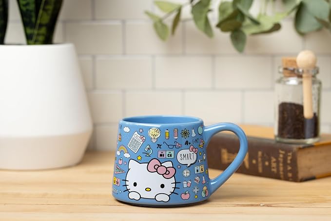 Silver Buffalo Sanrio Hello Kitty Back to School, Tapered Pottery Mug, 14oz | - Image 6