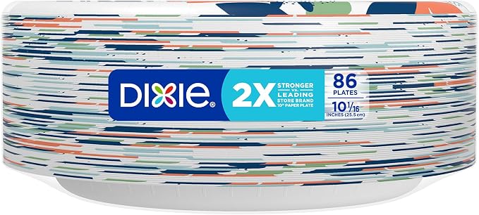 Dixie Large Paper Plates, 10 Inch, 2X Stronger*, Microwave-Safe, Soak-Proof - Image 9