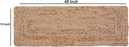 Pack of 1 Handwoven Rectangle Jute Braided Table Runner 13 x 48 Inch, 100% - Image 2