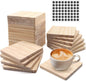 24 Pack 4 Inch Unfinished Square Wood Coasters by SIJDIEE