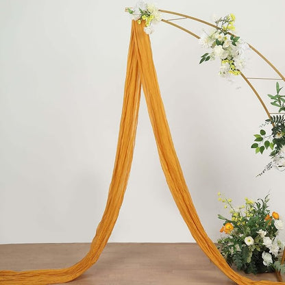Efavormart 20ft Mustard Yellow Gauze Cheesecloth Wedding Arch Drapery Fabric - Image 2