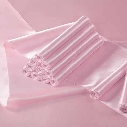 Manyshofu Blush Pink Satin Table Runner 12x72 - Image 7