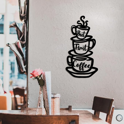Oubasa Metal Pour Coffee Cup Wall Decor, Minimalist Cafe Themed - Image 5