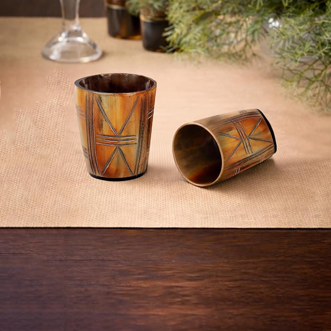 Handicrafts Home Viking Horn Shot Glasses Set of 8, Handmade Natural Ox Horn - Image 8
