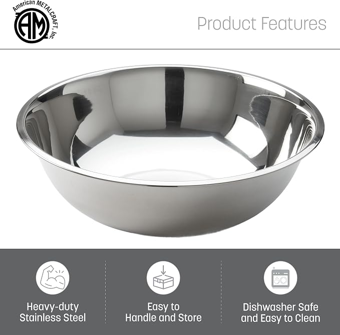American Metalcraft 20 qt Stainless Steel Mixing Bowl - Image 3