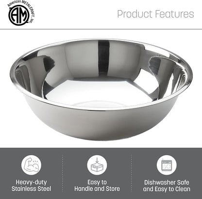 American Metalcraft 20 qt Stainless Steel Mixing Bowl - Image 3