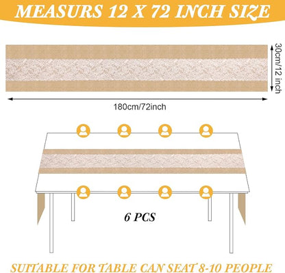 Xinnun 6 Pack Burlap Table Runner - Image 2