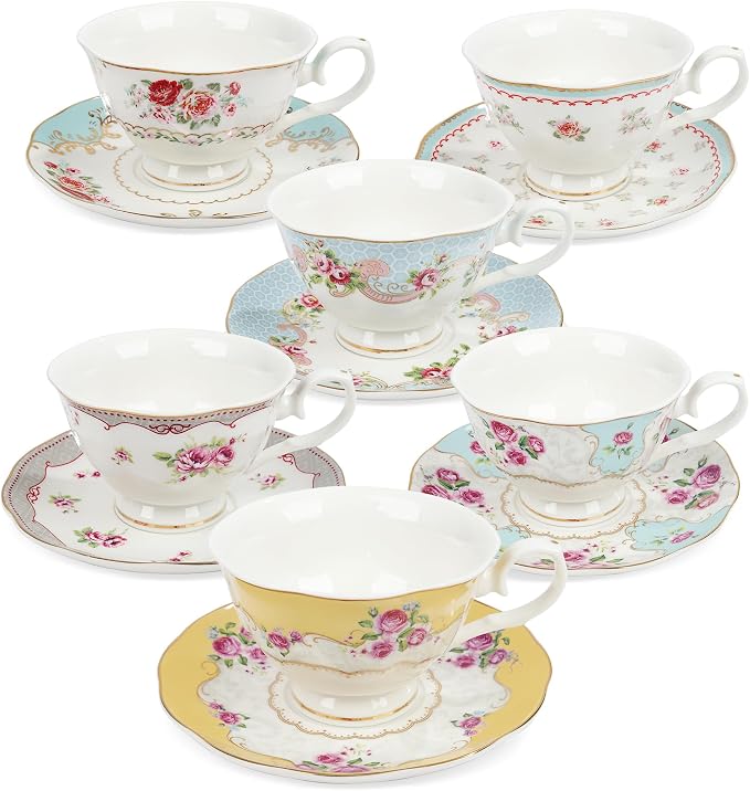 fanquare Colorful Floral Porcelain Coffee Cups by fanquare