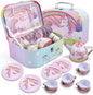 JOYIN Unicorn Tea Party Set for Little Girls, Pretend Pink Tin Teapot Set by JOYIN
