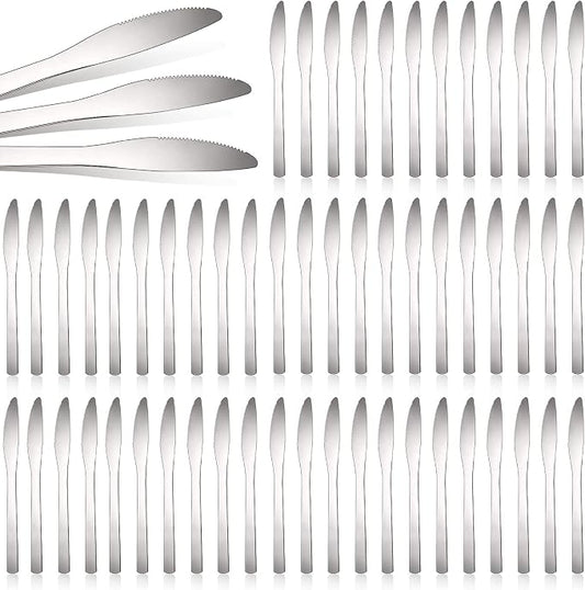 Therwen 64 Pieces Dinner Knives Set Stainless Steel Knife 8.43 Inches Silver by Therwen