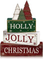 Moucuny 4 Pcs Christmas Table Decorations Rustic Christmas Tree Stacked Wooden by Moucuny