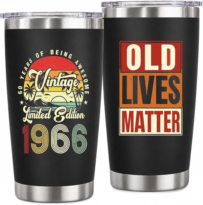 60th Birthday Gifts for Men – 20oz Insulated Tumbler | 1966 Birthday Gifts for by Unknown