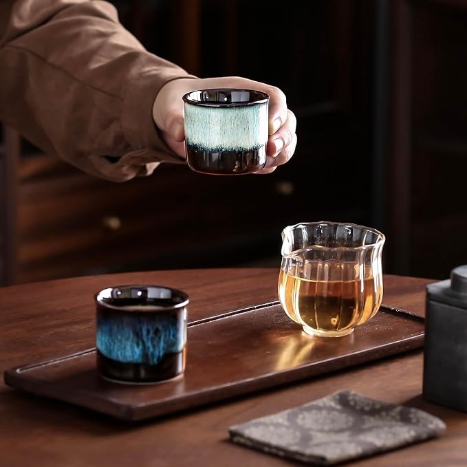 Japanese Tea Cups Set of 6, Ceramic Teacups, Chinese Tea Cups - Image 4