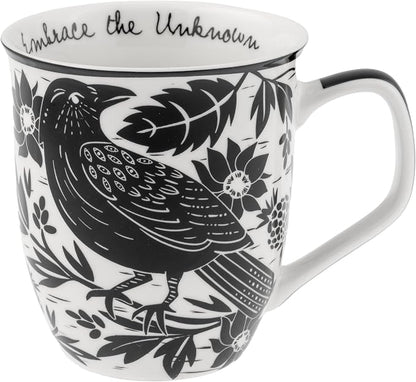 Karma Gifts 14 oz Black and White Boho Mug Raven by KarmaGifts