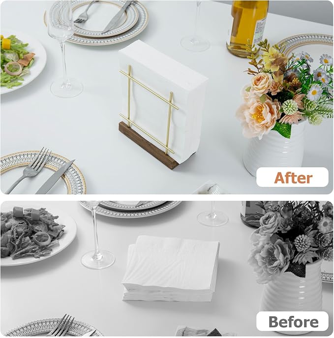 MyGift Brass Tone Wire Metal Napkin Holder - Image 3