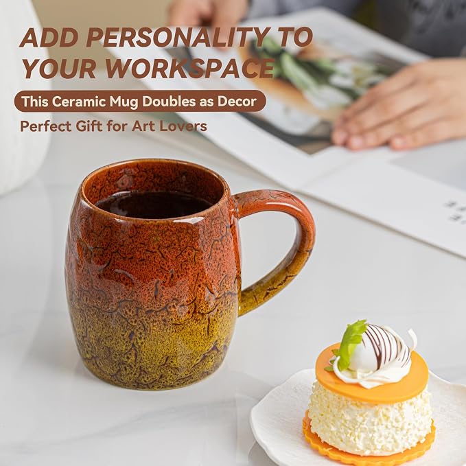 Handmade 22oz Ceramic Coffee Mug, Ergonomic Large Handle, Ideal Gift - Image 5