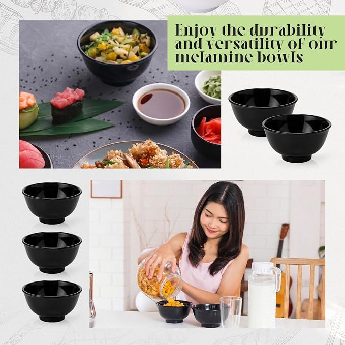 Tioncy 36 Pcs Bowls Set Unbreakable Dessert Soup Salad Bowls - Image 3